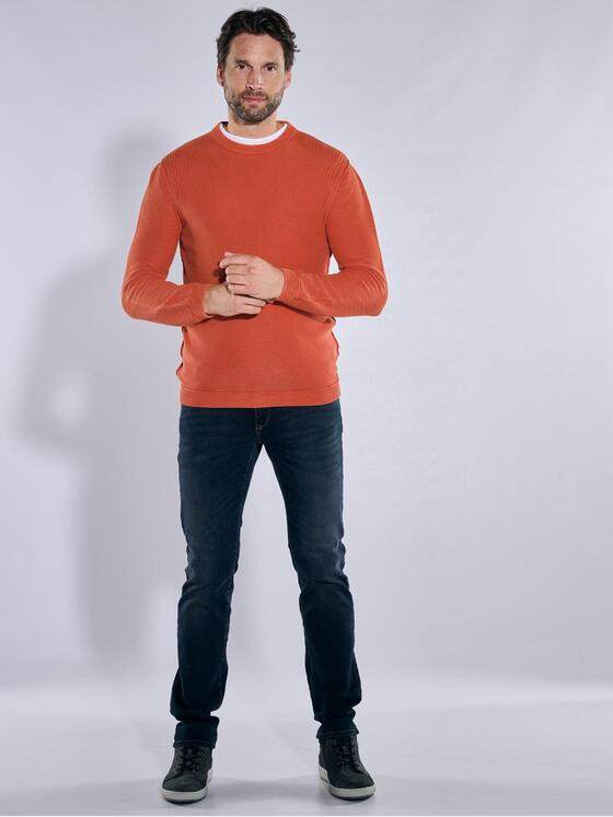 engbers Herren Pullover strukturiert Dunkelorange 38151