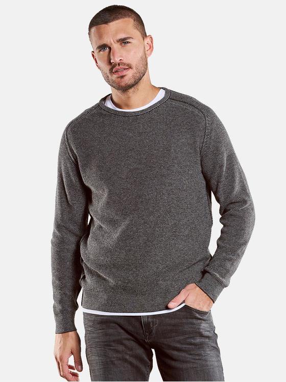 emilio adani Herren Pullover mit Kaschmiranteil Schwarz 33924