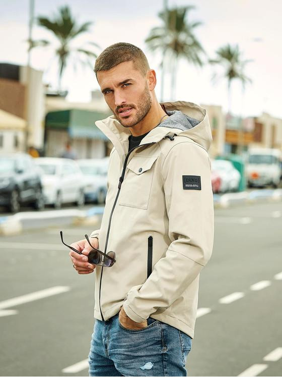 emilio adani Herren Übergangsjacke mit Kapuze Beige 34455