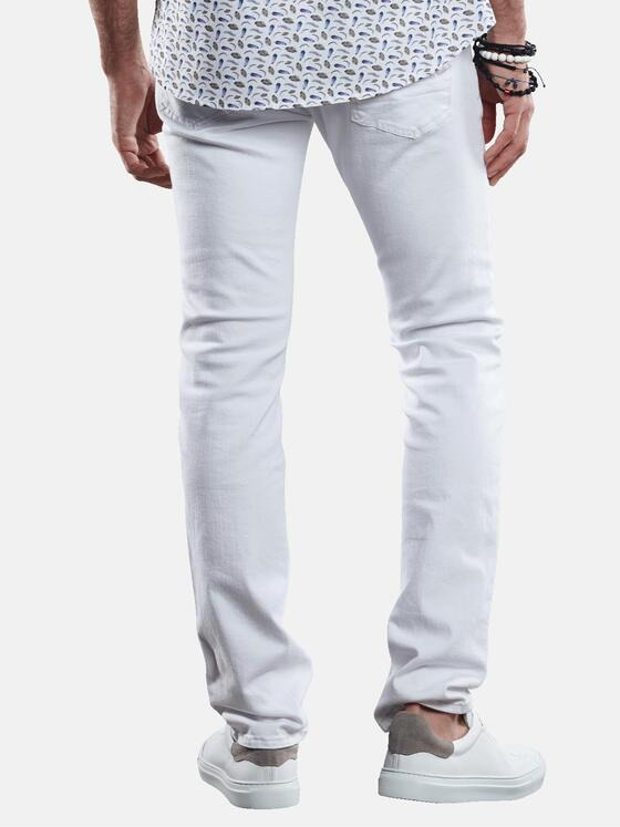 emilio adani Herren Stretch Denim mit hinterlegten Destroys Weiß 29277