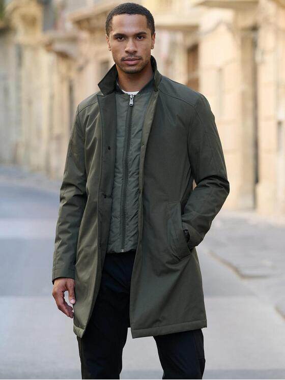 emilio adani Herren Mantel mit heraustrennbarem Inlet Oliv 39143