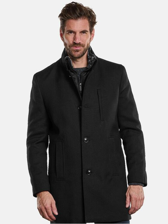 ENGBERS GERMANY Herren Mantel mit Inlet Schwarz 33586