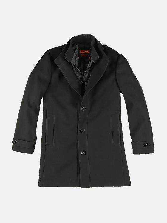 emilio adani Herren Mantel mit heraustrennbarem Inlet Schwarz 31999
