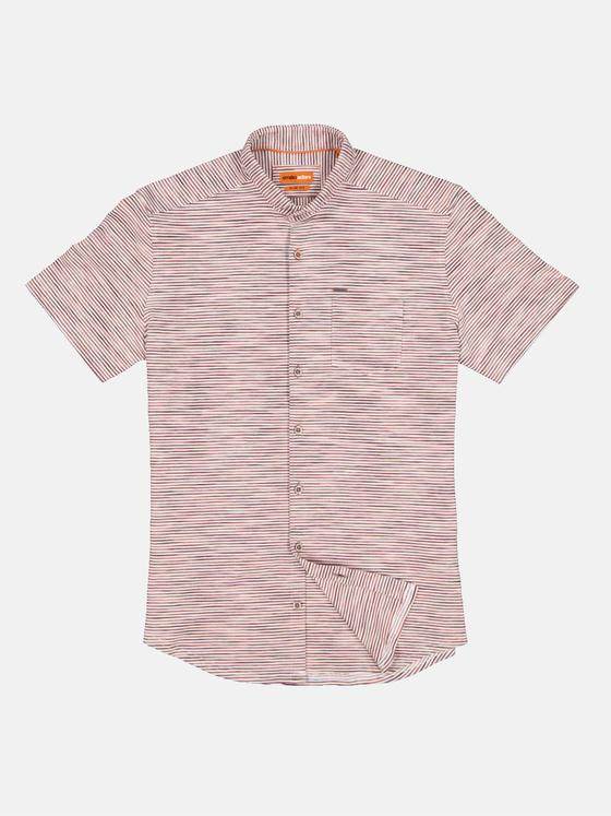 emilio adani Herren Kurzarm-Hemd gestreift Rot 33082