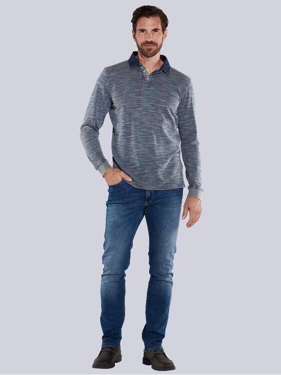 engbers Herren Langarm-Shirt mit Polo-Kragen Grau 35636