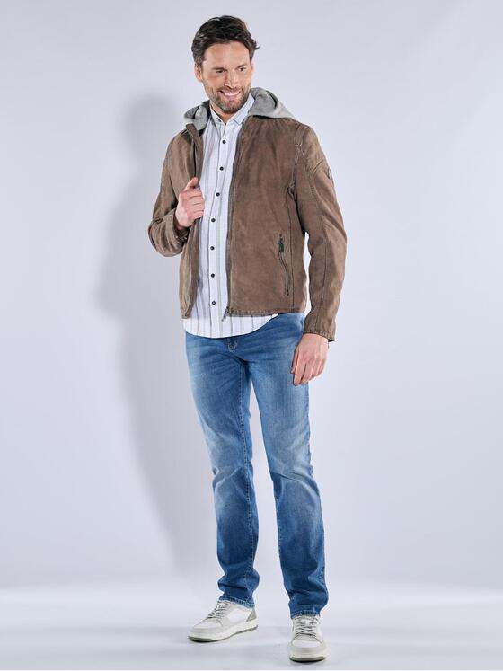 engbers Herren Lederjacke mit heraustrennbarer Blende Hellbraun 38492