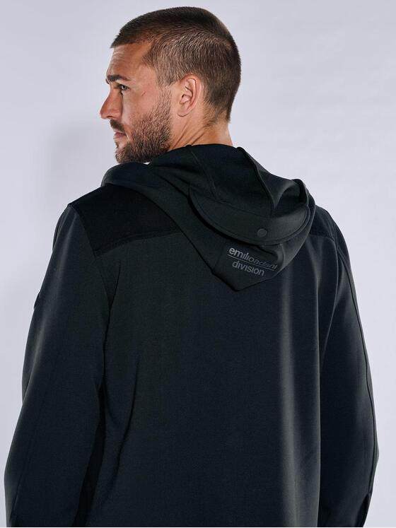 emilio adani Herren Sweatjacke mit Brusttaschen Schwarz 38027