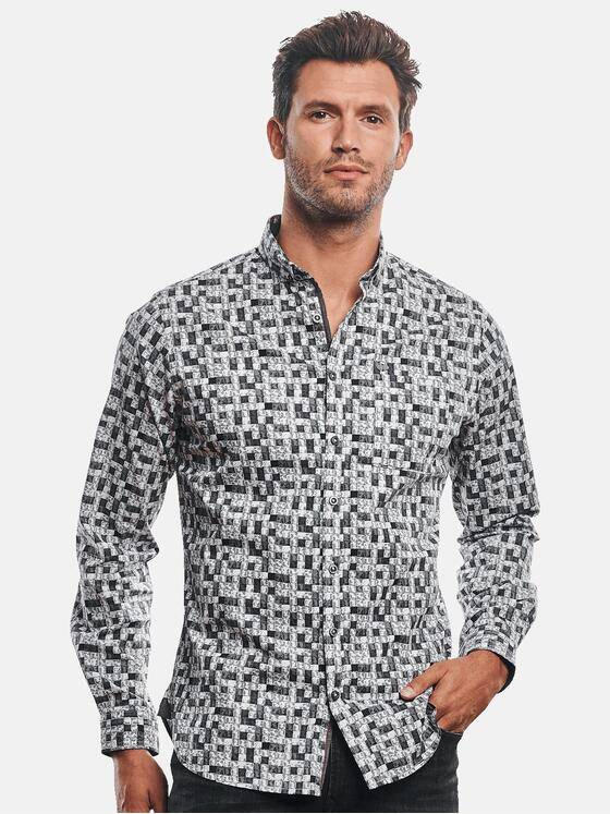 engbers Herren Hemd im Schachbrettmuster-Design Anthrazit 30965