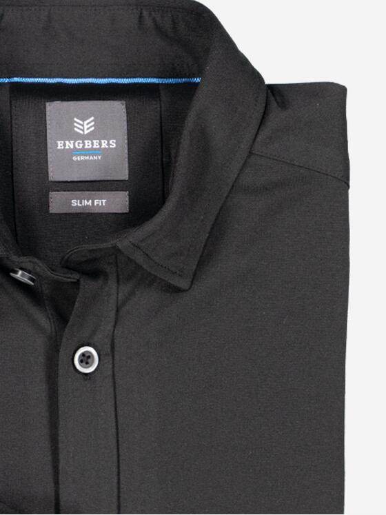 ENGBERS GERMANY Herren Langarm-Hemd slim fit Schwarz 37878