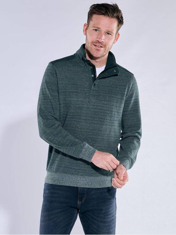 engbers Herren Sweatshirt mit Stehkragen Petrolblau 38181