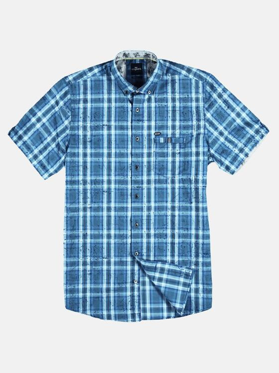 engbers Herren Außergewöhnliches Karo-Hemd Blautuerkis 29083