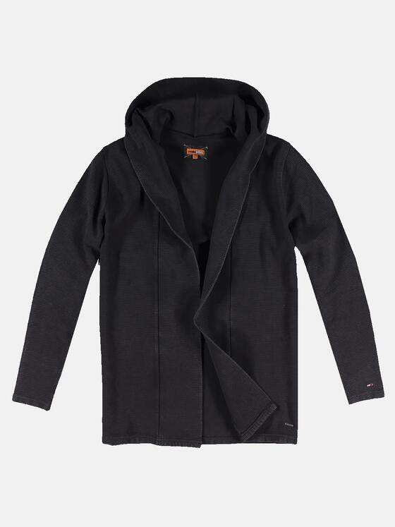 emilio adani Herren Sweatjacke mit Kapuze Schwarz 30905