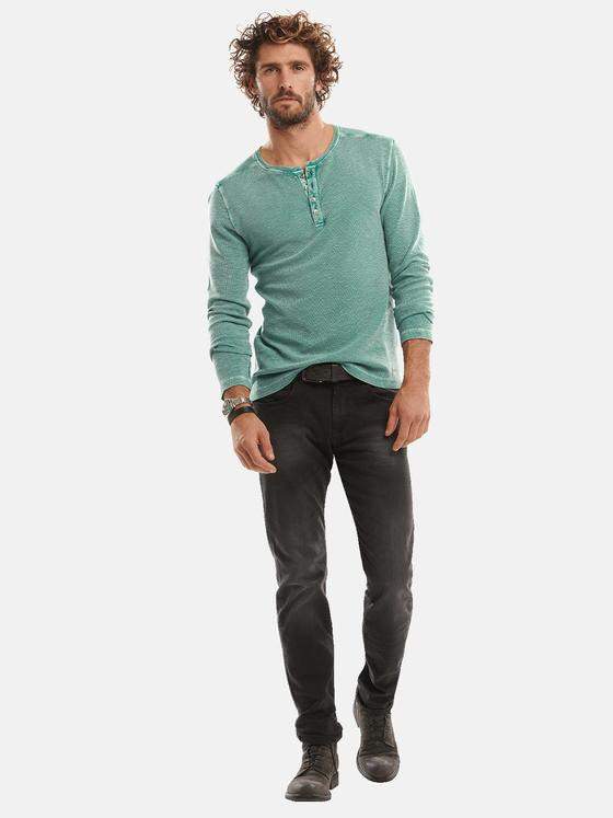 emilio adani Herren Henley Shirt Türkis 30958