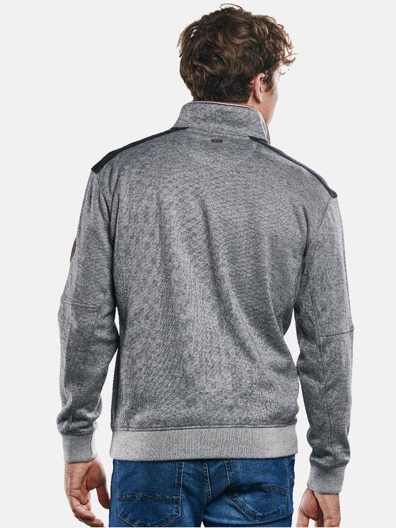 engbers Herren Sweatshirt mit Kontrastdetails am Kragen. Kieselgrau 30948
