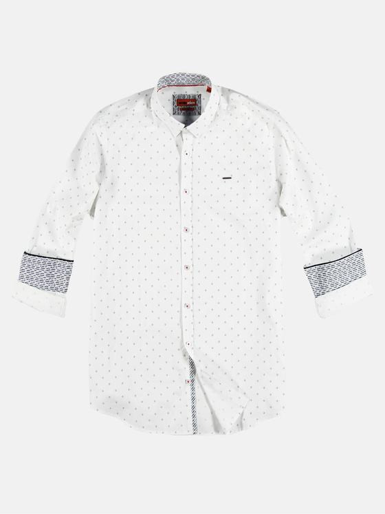 emilio adani Herren Hemd aus Cotton-Satin Weiß 29327