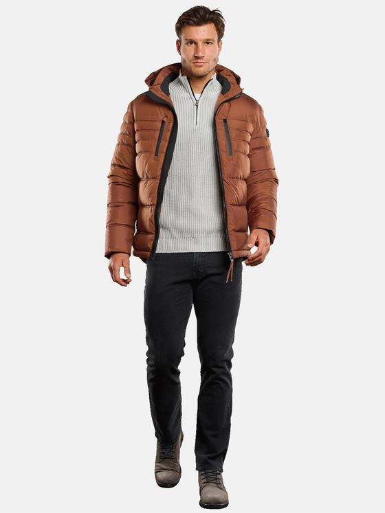 engbers Herren Steppjacke abnehmbarer Kapuze Orange 33556