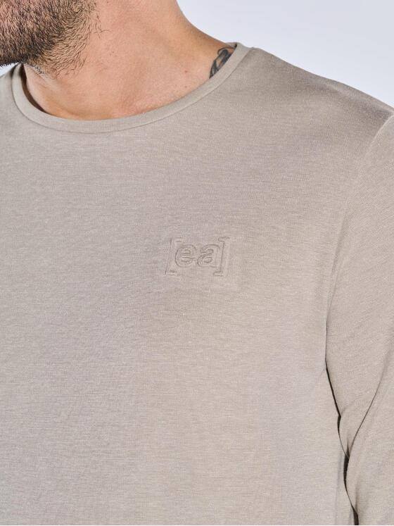 emilio adani Herren Langarm-Shirt strukturiert Braunbeige 39313