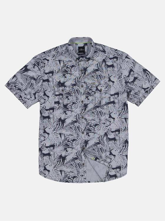 engbers Herren Kurzarm-Hemd gemustert Saphirblau 32818