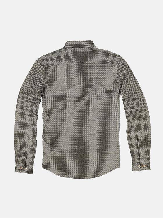 emilio adani Herren Langarm-Hemd mit All-Over-Print Grün 33342