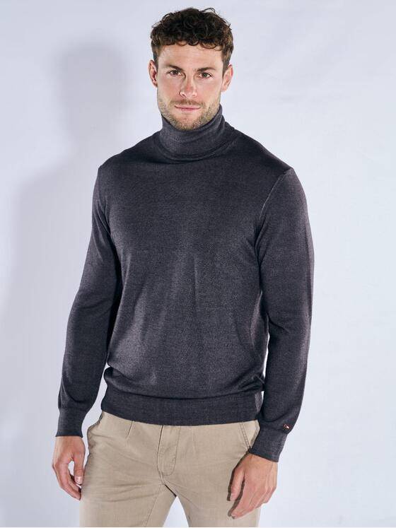 emilio adani Herren Pullover mit Merinowolle Anthrazit 39630