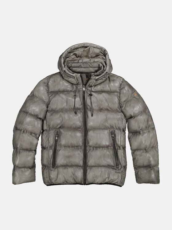 emilio adani Herren Lederjacke regular Grau 35433