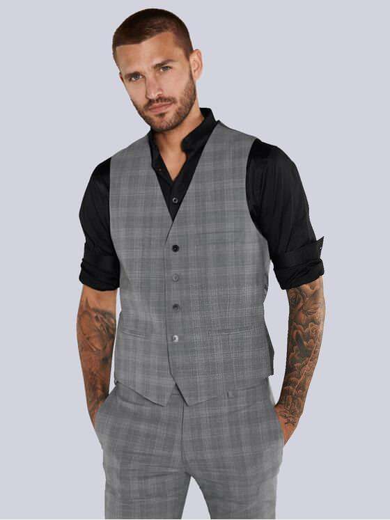 emilio adani Herren Sakko-Weste slim fit Grau 36387