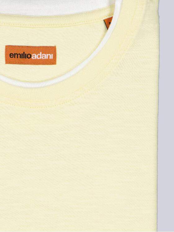 emilio adani Herren Rundhals T-Shirt Hellgelb 40648