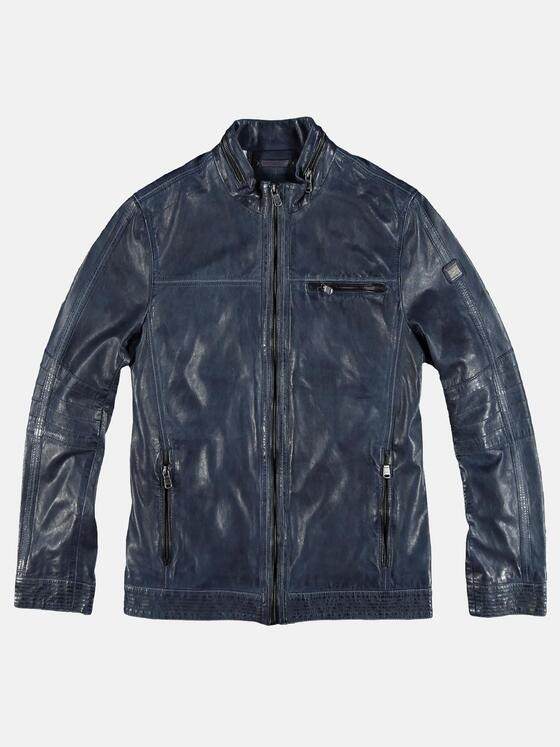 engbers Herren Rustikale Lederjacke Saphirblau 29063