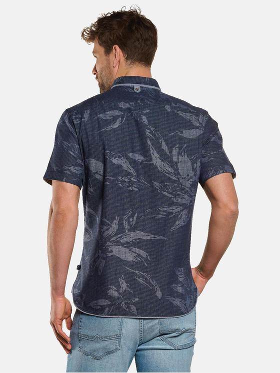 engbers Herren Kurzarm-Hemd gemustert Blau 33251