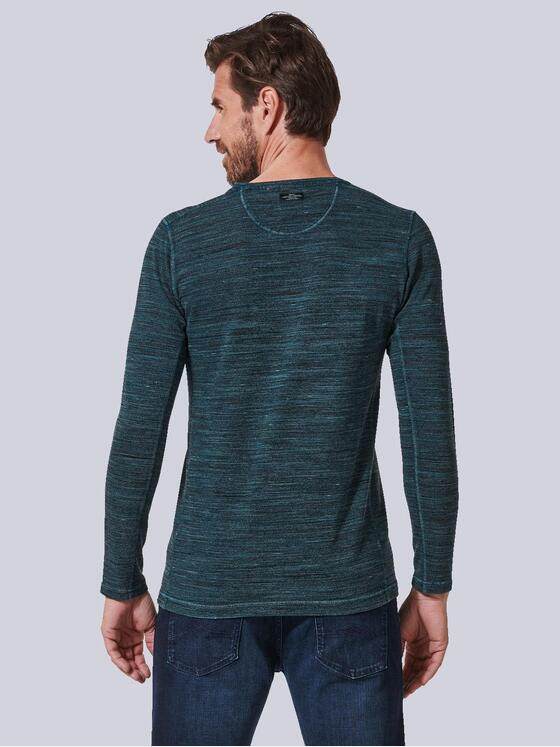 engbers Herren Langarm-Shirt gestreift Türkis 35235