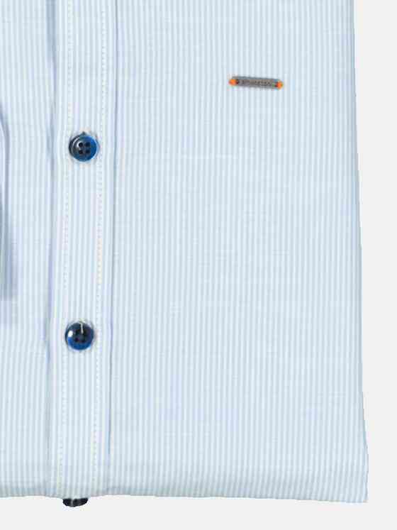 emilio adani Herren Langarm-Hemd gestreift Blau 36576