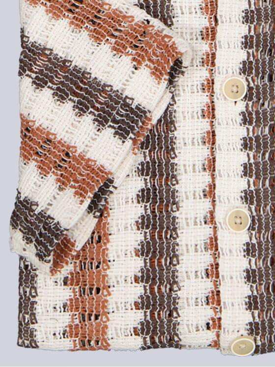 emilio adani Herren Hemd gemustert Braun 40405