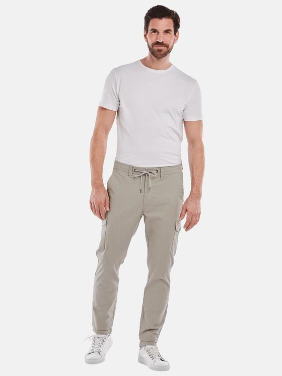 ENGBERS GERMANY Herren Cargo-Hose mit Tunnelzug Beige 35011