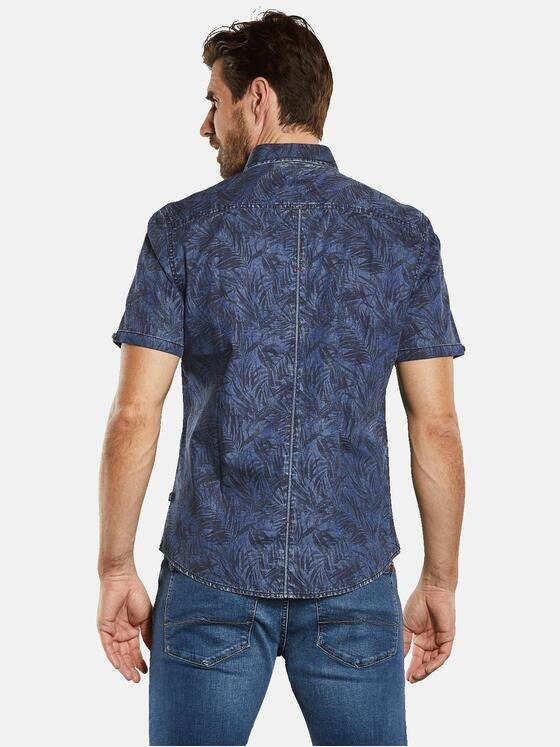engbers Herren Kurzarm-Hemd gemustert Blau 34354