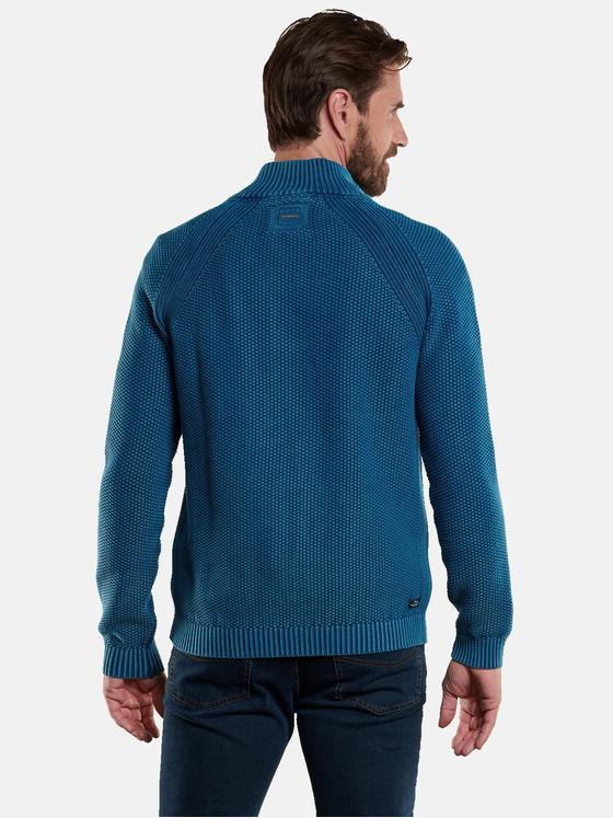 engbers Herren Pullover mit Troyerkragen Türkis 34140