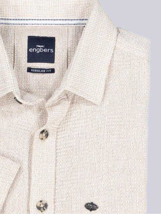 engbers Herren Kurzarm-Hemd uni Beige 38907