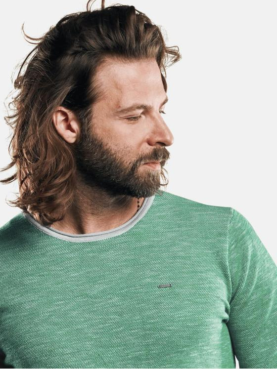 emilio adani Herren softer Pullover mit Strukturoberfläche Grün 29242