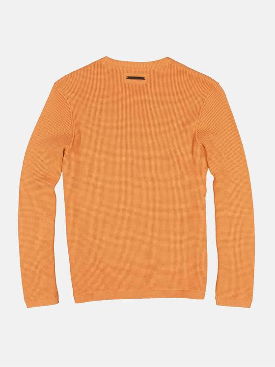 emilio adani Herren Pullover mit feiner Struktur Orange 32837