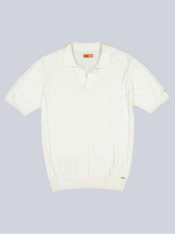 emilio adani Herren Modisches Strickpolo Reinweiss 40138