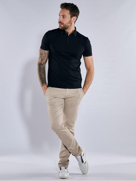 emilio adani Herren Polo-Shirt regular Schwarz 36847