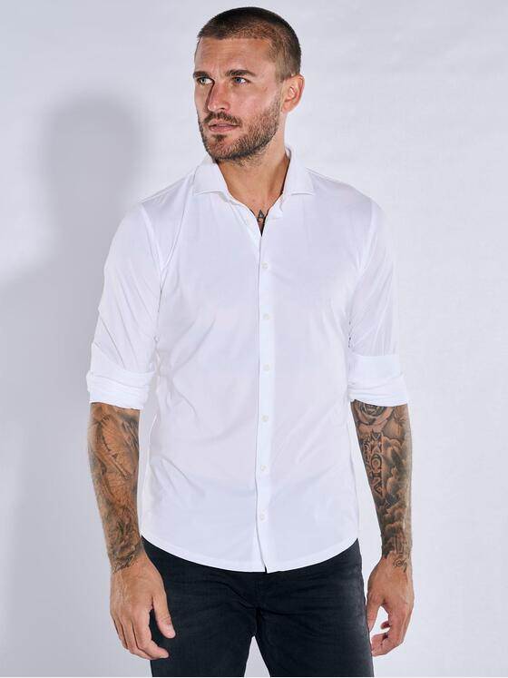 emilio adani Herren Funktionshemd langarm Weiß 35110