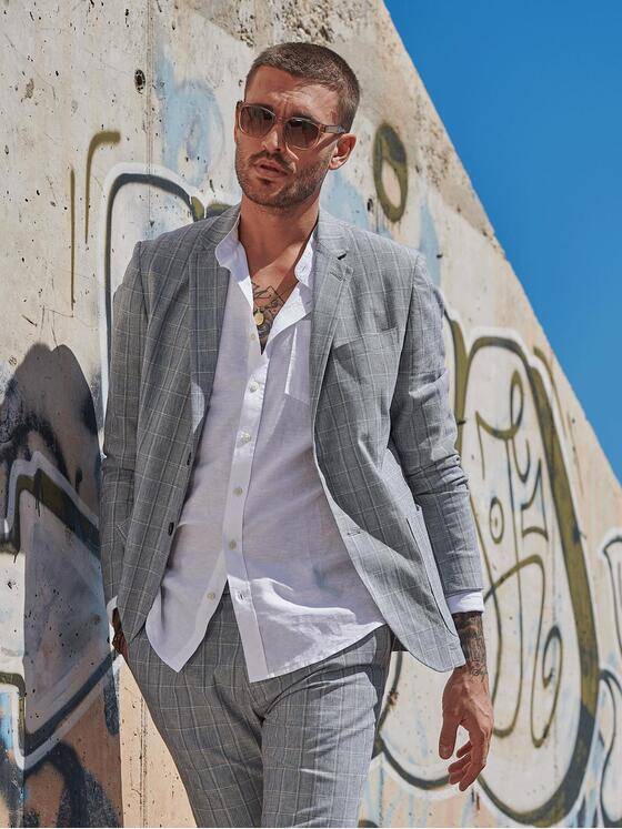 emilio adani Herren Anzug-Sakko slim fit Blau 34599