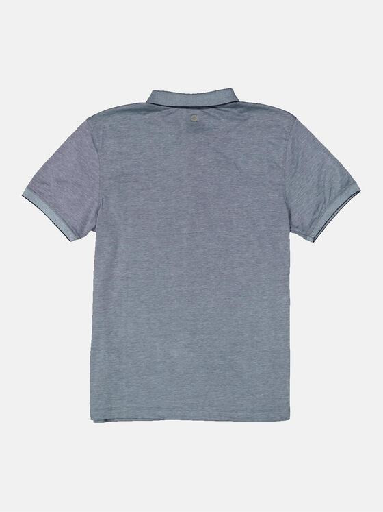 ENGBERS GERMANY Herren Poloshirt mit Reißverschluss Mittelblau 34826