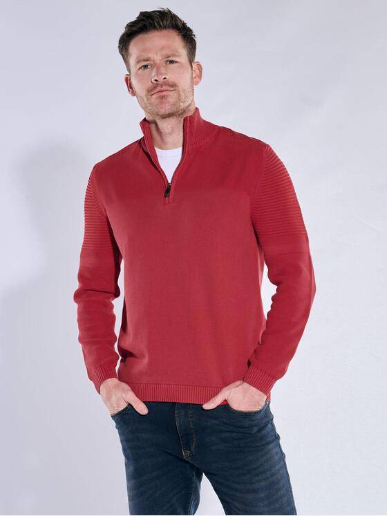 engbers Herren Pullover mit Troyerkragen Feuerrot 38146