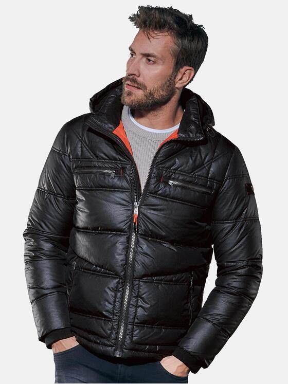 emilio adani Herren kurze Jacke in Golfballoptik Schwarz 30766