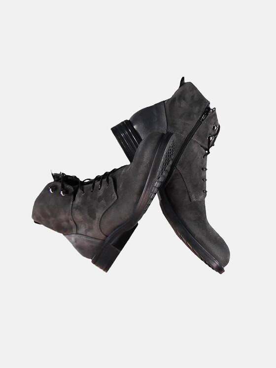 emilio adani Herren Velourlederboot im Bikerlook Grau 30183