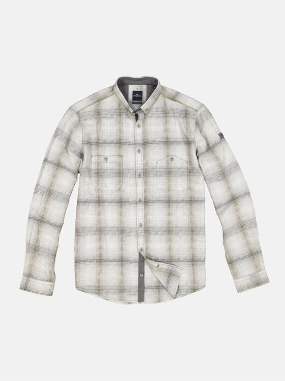 engbers Herren Langarm-Hemd kariert Beige 34257
