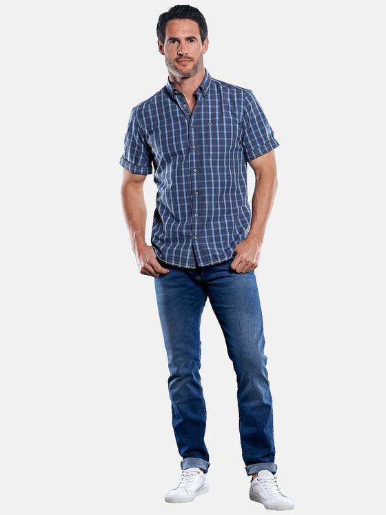 engbers Herren Hemd kariert Saphirblau 29755