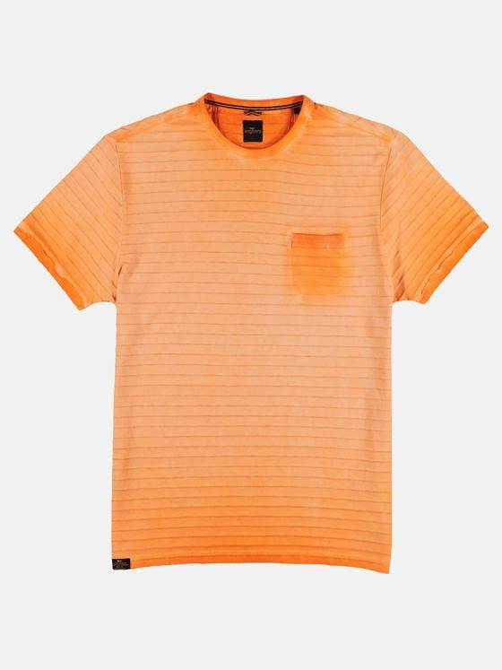 engbers Herren Rundhals T-Shirt mit Strukturstreifen Orange 29742