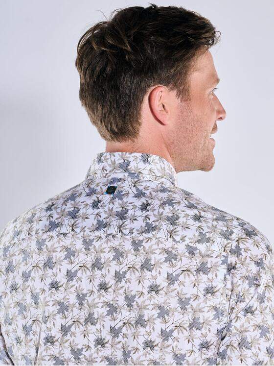 ENGBERS GERMANY Herren Langarm-Hemd mit Floralprint Reinweiss 39565